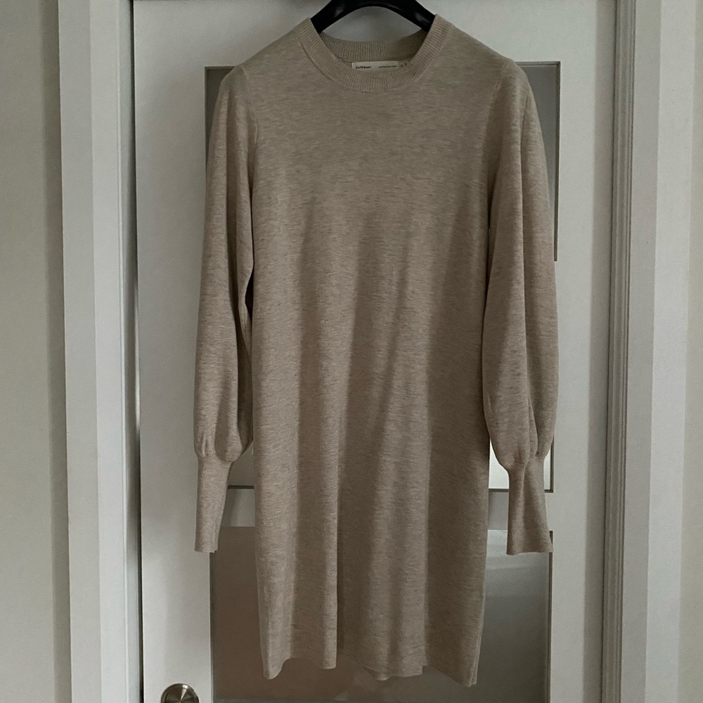 In Wear Sammy Sweater Dress Beige Long Sleeve Dress - Picture 3 of 4